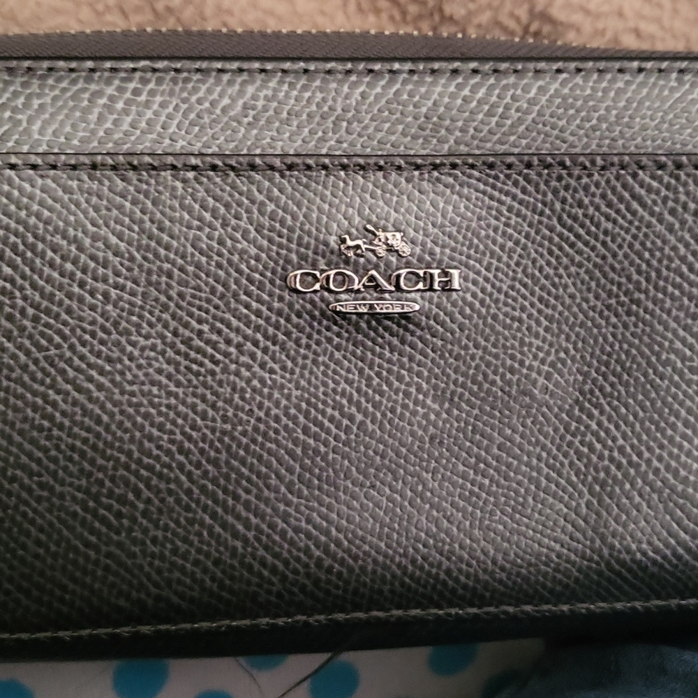 Coach Black Textured Leather Wallet